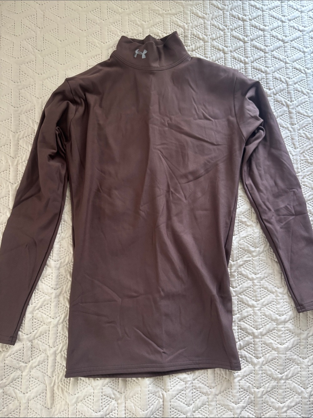Under Armour Mauve-Brown Mock Neck Performance Top